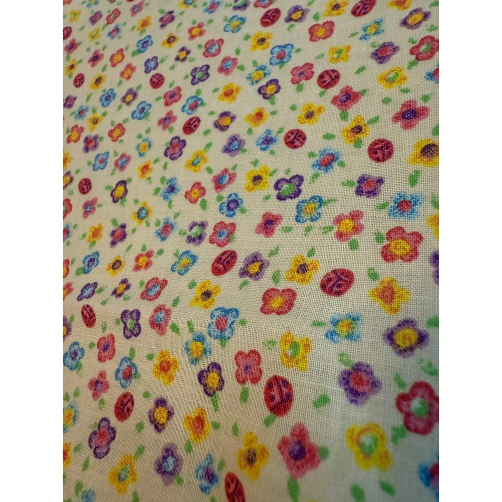 New Yellow little flowers Floral Fabric 26" X 29" cotton remnant material girl